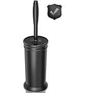 UPTRONIC Toilet Brush, Metal Toilet Brush and Holder Set with Extra Long Handle Durable Bristles ...