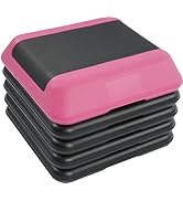 Fitvids Step Aerobic Platform, Exercise Step with 5 levels Adjustable Height, 4 Stackable Risers,...