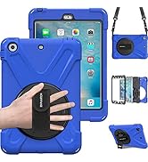 BRAECN for iPad mini 1/2/3 Case with 360 Rotating Stand,Hand Grip Strap,Shoulder Strap for Apple ...