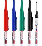Juroicessry 4 Pcs Multi Purpose Deep Hole Marker Pens,Long Nib Head Marker Waterproof Colorful Ca...