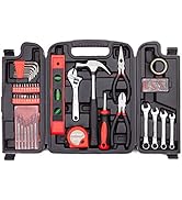 Cartman 136Piece Tool Set General Household Hand Tool Kit with Plastic Toolbox Storage Case