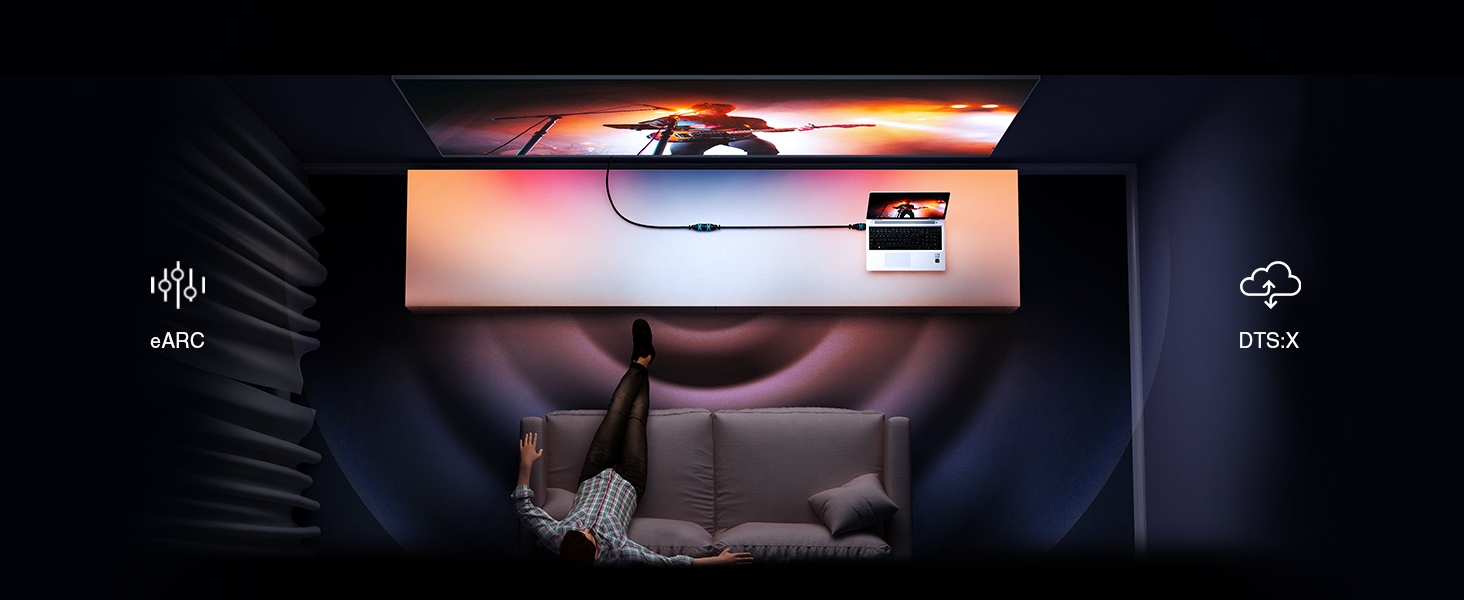 BLUERIGGER hdmi cord extension 4K 3D Audio Return Channel Ethernet Dolby TrueHD Chromecast Wii U