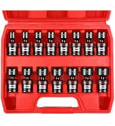 WETT 15-Piece 3/8" Drive Shallow Impact Universal Joint Socket Set, Metric Swivel Socket Set (8-2...
