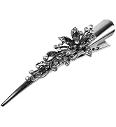 FRCOLOR Vintage Large Rhinestone Metal Duckbill Hair Clip Shiny Crystal Alligator Clip Decorative...