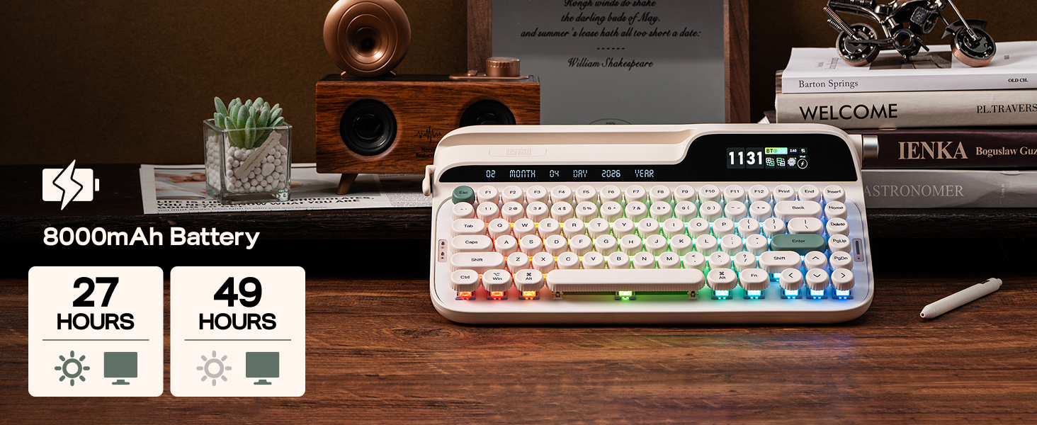 EPOMAKER Glyph Wireless Typewriter Retro Mechanical Keyboard