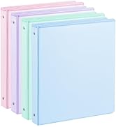 1'' 3-Ring-Binder with Pockets, 200 Sheets Capacity, 1 inch Binders fits 11" x 8.5" US Letter Siz...