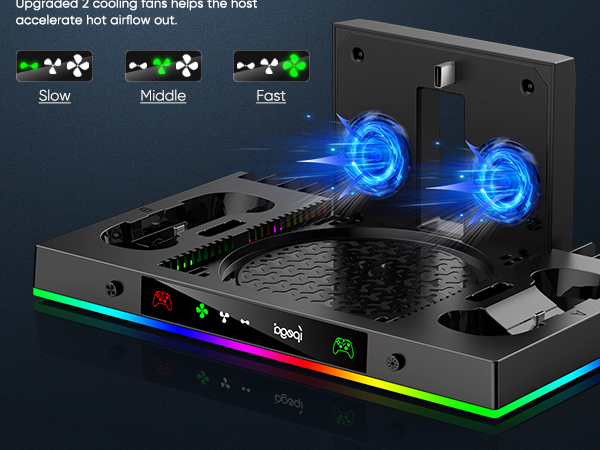 xbox series x rgb cooling fan charging station