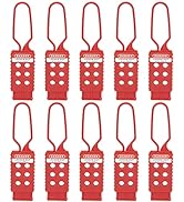 10pcs Safety Lockout Tag Hasp, 6-Hole Insulating High-Strength Nylon, Eliminating The Risk of Con...