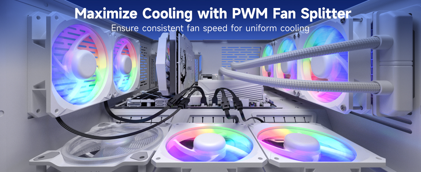 3 Way 4 Pin PWM Fan Splitter Cable