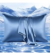 Elegear Cooling Pillow Cases for Hot Sleepers, Upgraded Arc-Chill Cooling Satin Pillowcase Q-max>...