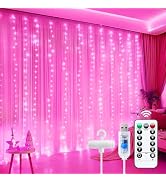 Minetom Curtain Lights, 300 LED Dimmable Fairy Lights with Remote and Timer, 8 Modes, USB Powered...