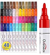 Paint Marker Pens - 48 Colors Permanent Oil Based Paint Markers, Medium Tip, Quick Dry and Waterp...