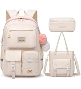 Alrisg Girls Backpack Student Laptop Book Bag with Multiple Pockets for Teen Kids Elementary Midd...