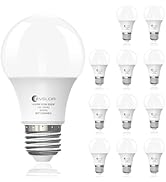 evelor A19 LED Light Bulbs,60 Watt Equivalent Daylight 5000K with E26 Base,Efficient 9W,800 Lumen...