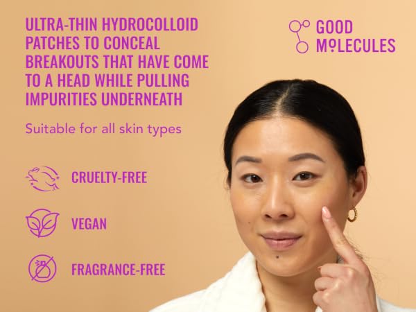 Ultra-thin hydrocolloid patches to conceal breakouts while pulling impurities