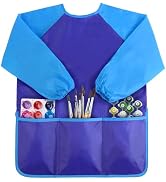 Kopokita Kids Toddlers Art Smock, Kids Painting Apron Waterproof Children Kids Artist Smock with ...