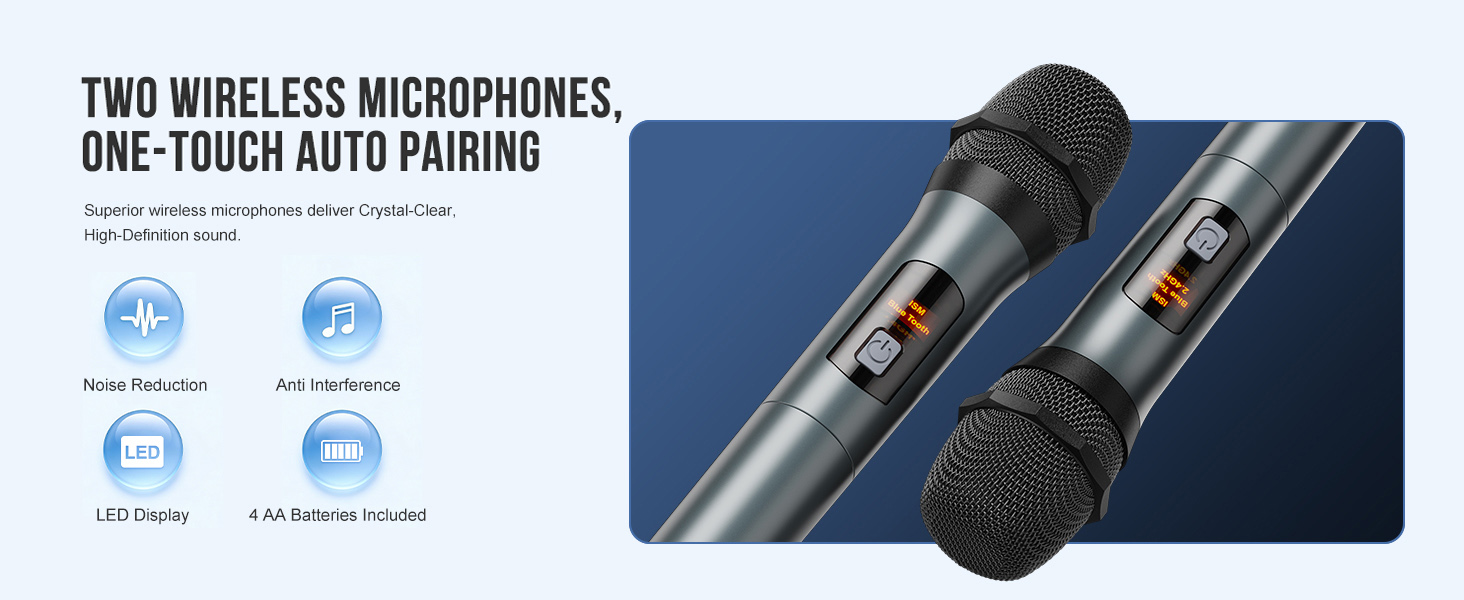 Karaoke Machine Mini Karaoke Machine Portable Bluetooth Speaker Karaoke Machine for Adults 2 Mics