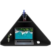 Giantex Corner Floating Desk, Wall Mounted Computer Desk with Storage Shelf, Space-Saving Writing...
