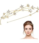 FOMIYES Star Headband, Halo Crown Stars Goddess Crown Halo Headband Tiaras for Women Bridal Weddi...