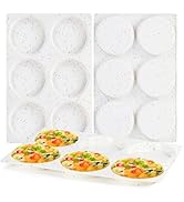 CAKETIME 4 Inch Muffin Top Pans Non Stick, Jumbo Silicone Egg Molds for Breakfast Sandwiches Roun...