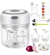 Electric Mini Garlic Chopper 2 Cup,Portable Cordless Food Processor, Vegetable Chopper Blender On...