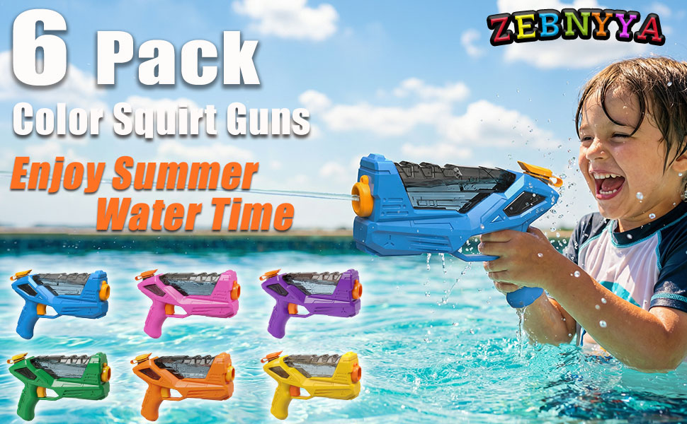 6 Pack Color Water Guns