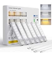 Rihvy Under Cabinet Lighting 4 Inches Rechargeable Motion Sensor Light Indoor, 3 Color Dimmable C...