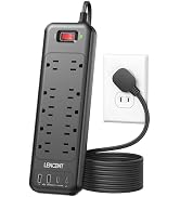 LENCENT 2 Prong Surge Protector Power Strip 1700J, Flat Plug 2 Prong to 3 Prong Outlet Adapter, 1...