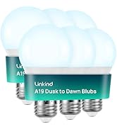 Linkind Dusk to Dawn Light Bulbs Outdoor, A19 Sensor Led Bulbs Automatic On/Off, 9.5W led Light B...
