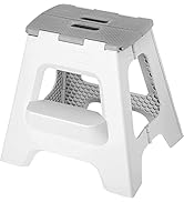 Vigar Compact Foldable 2-Step Stool, 16 inches, Lightweight, 330-pound Capacity Non-Slip Folding ...
