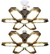 TANBABY 2 Pack LED Garage Lights, 150W Deformable Garage Light Bulb, Total 12000LM 3000K Warm Whi...