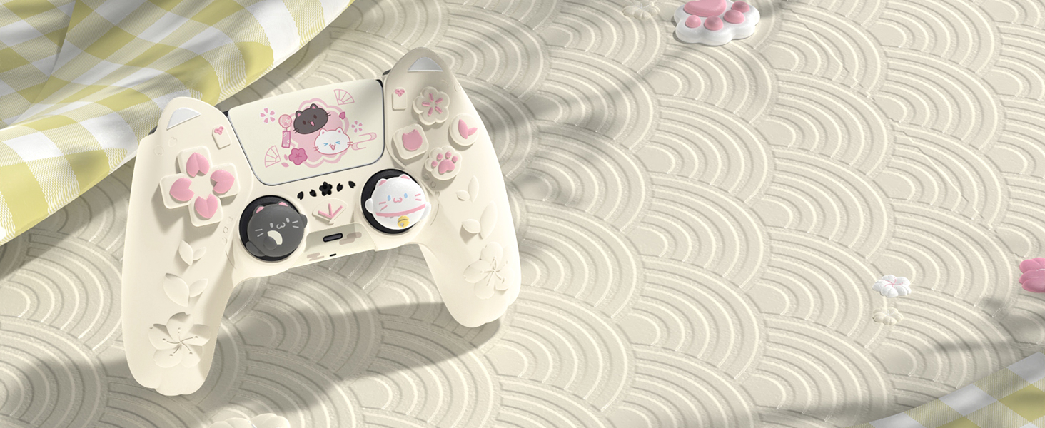 PlayVital Cherry Blossoms Kitten Protective Silicone Cover