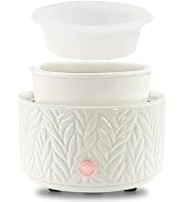EQUSUPRO Wax Melt Warmer for Scented Wax - with 1 pc Silicone Dish Candle Wax Warmer Ceramic 3-in...