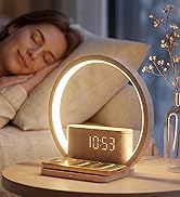 Vivilumens Sunrise Alarm Clock Wireless Charger, 10 White Noise Sound Machine Alarm Clock with 30...