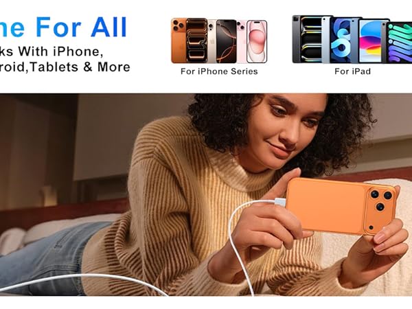 30w 40w iphone 17 16 15 charger fast charging block 10 ft long iphone usb c charger cord