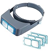 Headband Magnifier Double Lens Head-Mounted Reading Magnifier Loupe Jewelry Visor Opitcal Glass B...