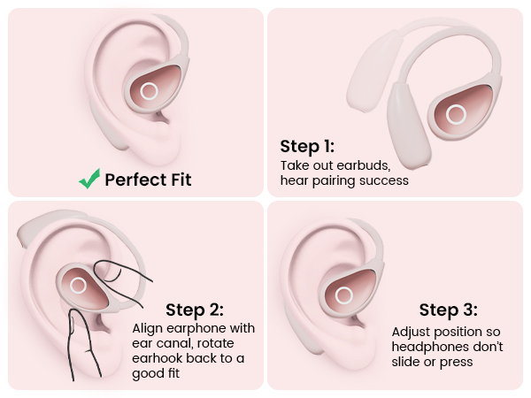 Bluetooth Headphones,Lightweight Over Ear Buds Design for Cycling, Running, Workout