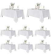 Fitable 8 Pack Table Cloth Rectangle Table: Stain and Wrinkle Resistant Tablecloth Rectangular, W...