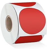 Misofuki 2" 750 Labels Red Circle Direct Thermal Stickers Labels Roll Compatible with Zebra, Roll...