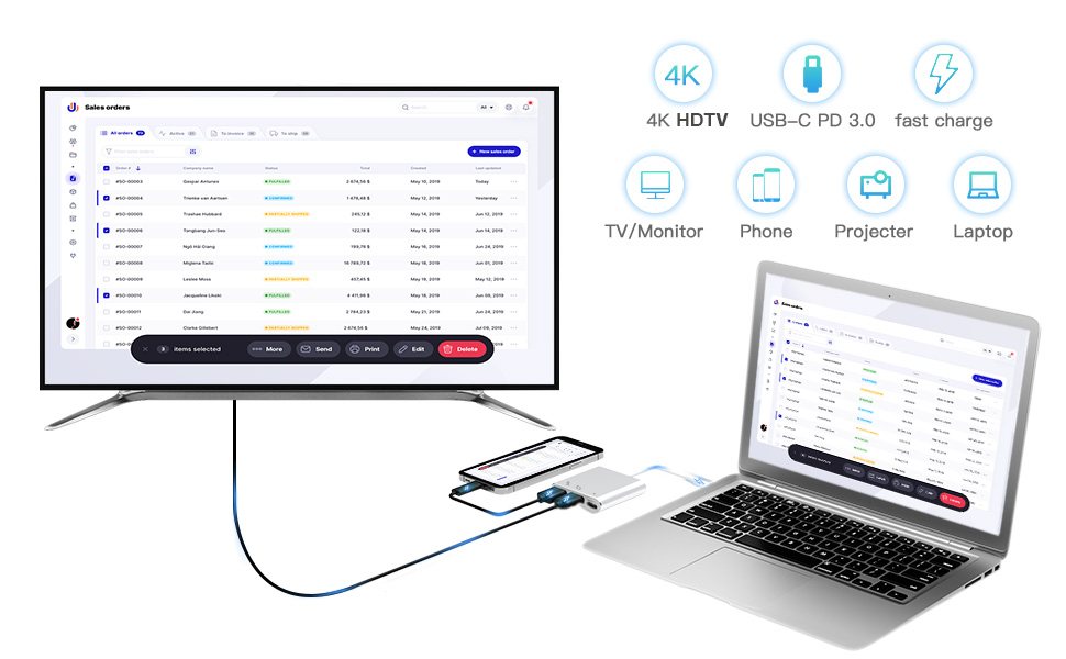 4K@30hz printer phone monitor multi media flash hard drive plug projector expansion
