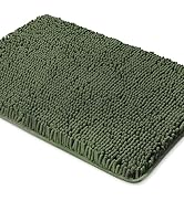 Yeaban Olive Green Bathroom Rugs – Thick Chenille Bath Mats | Absorbent and Washable Bath Rug Non...