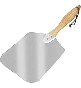 Skyflame Kitchen Supply Aluminum Pizza Peel with Wooden Handle 14-Inch x 16-Inch, Large Pizza Pad...