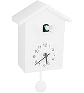 Bird House Wall Clock, Cuckoo Bird Voice Call Nordic Style Bird House Pendulum Wall Hanging Clock...