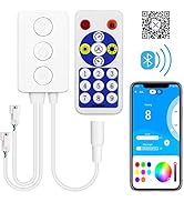 ALITOVE WS2812B Controller Bluetooth Music Sync WS2811 Addressable RGB LED Controller with RF Rem...