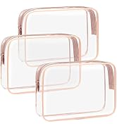 TSA Approved Toiletry Bag - F-color 3 Pack Clear Toiletry Bags - Clear Makeup Cosmetic Bags for W...