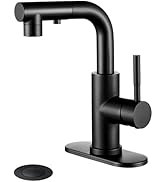 Ultimate Unicorn Bathroom Faucet with Pull Out Sprayer, Matte Black Single Handle Sink Faucet 1 o...