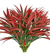 Ouddy Decor 20 Pcs Fake Outdoor Plants Artificial Grass Greenery Stems Faux Plastic Plants UV Res...