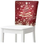 Doojoayie Christmas Tree Chair Covers Waterproof Soft Dining Chair Back Covers Size Machine Washa...
