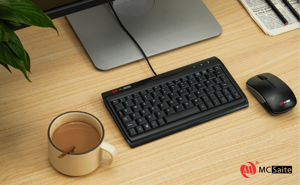 Super Mini Wired Keyboard, MCSaite Full Size 78 Keys Keypad Small