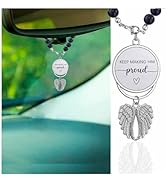 Memorial Car Charm Sympathy Gifts for Loss of Loved one, Keep Making Her Proud Ornament Hanging R...